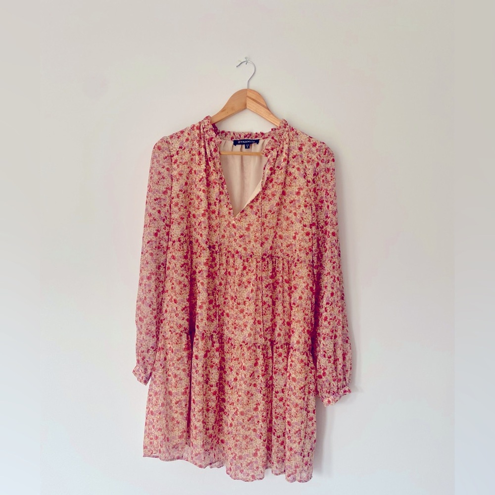 💖 Floral Pink Dress XS - NWOT